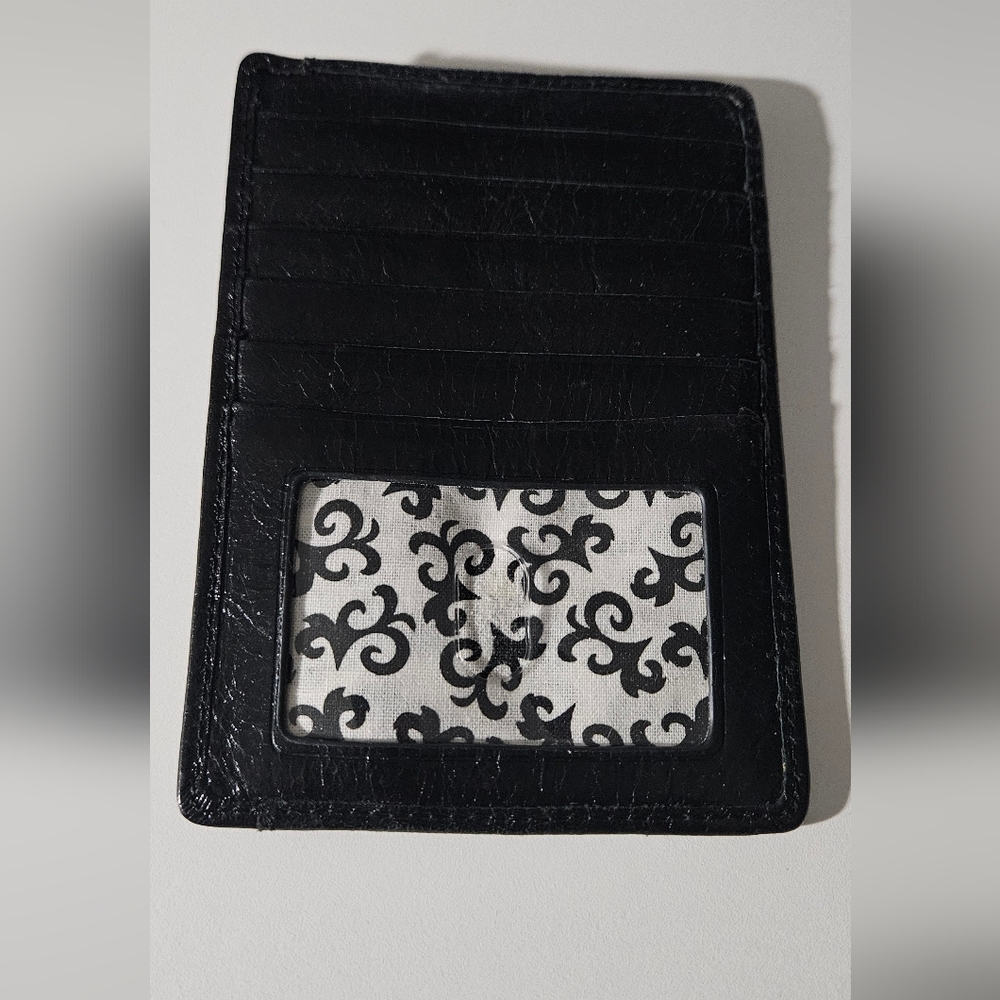 HOBO Black Euro Slide Leather Card Holder Passport Wallet